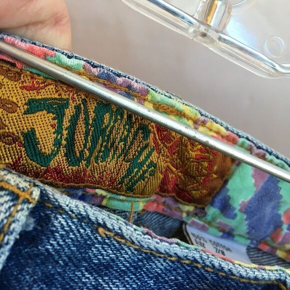 ‎VINTAGE JORDACHE JEAN SKIRT WITH LEATHER LACING - Picture 3 of 8